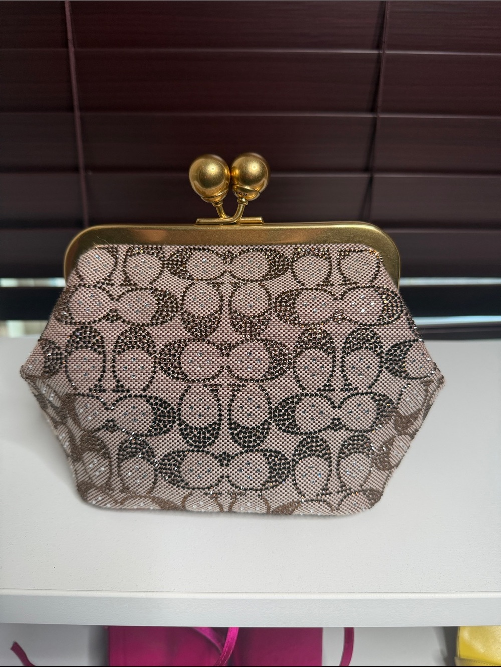 COACH Crystal Kisslock Top-Handle Bag -
B4/Burnished Amber - BNWT